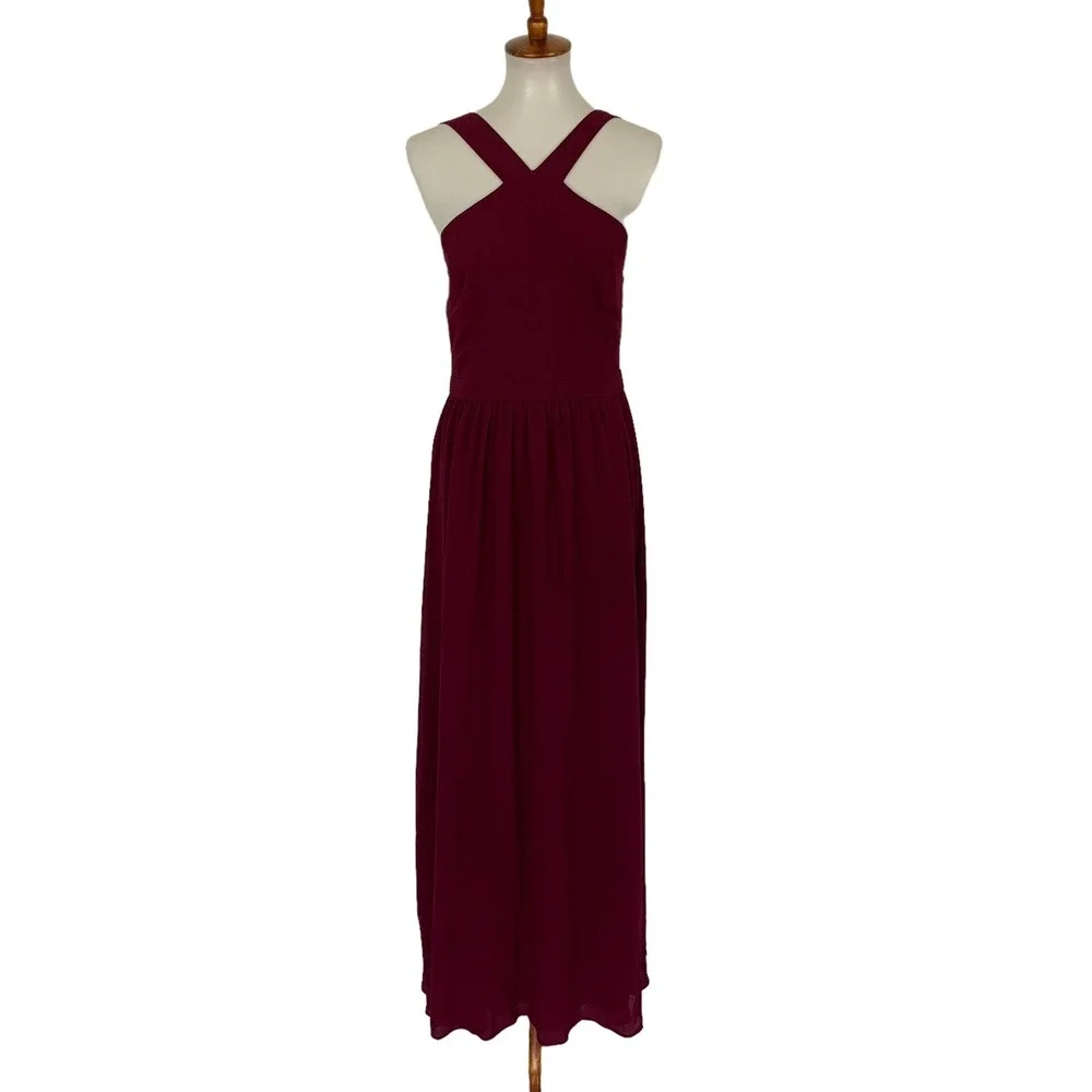 Lulus | Dresses | Lulus Large Maroon Bridesmaid Maxi Dress Formal Evening  Gown | Poshmark